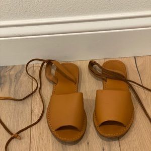 Zara Lace Up Flat Sandals
